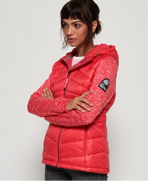 Superdry Storm Panel Quilted Hybrid Női Kabát Korall | VQCRL2340